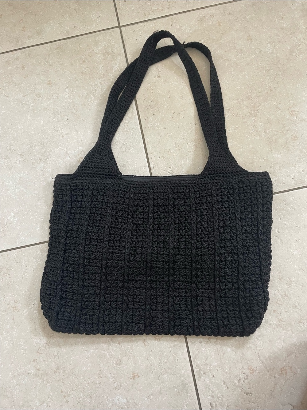Black Crochet the Sak shoulder Bag Women